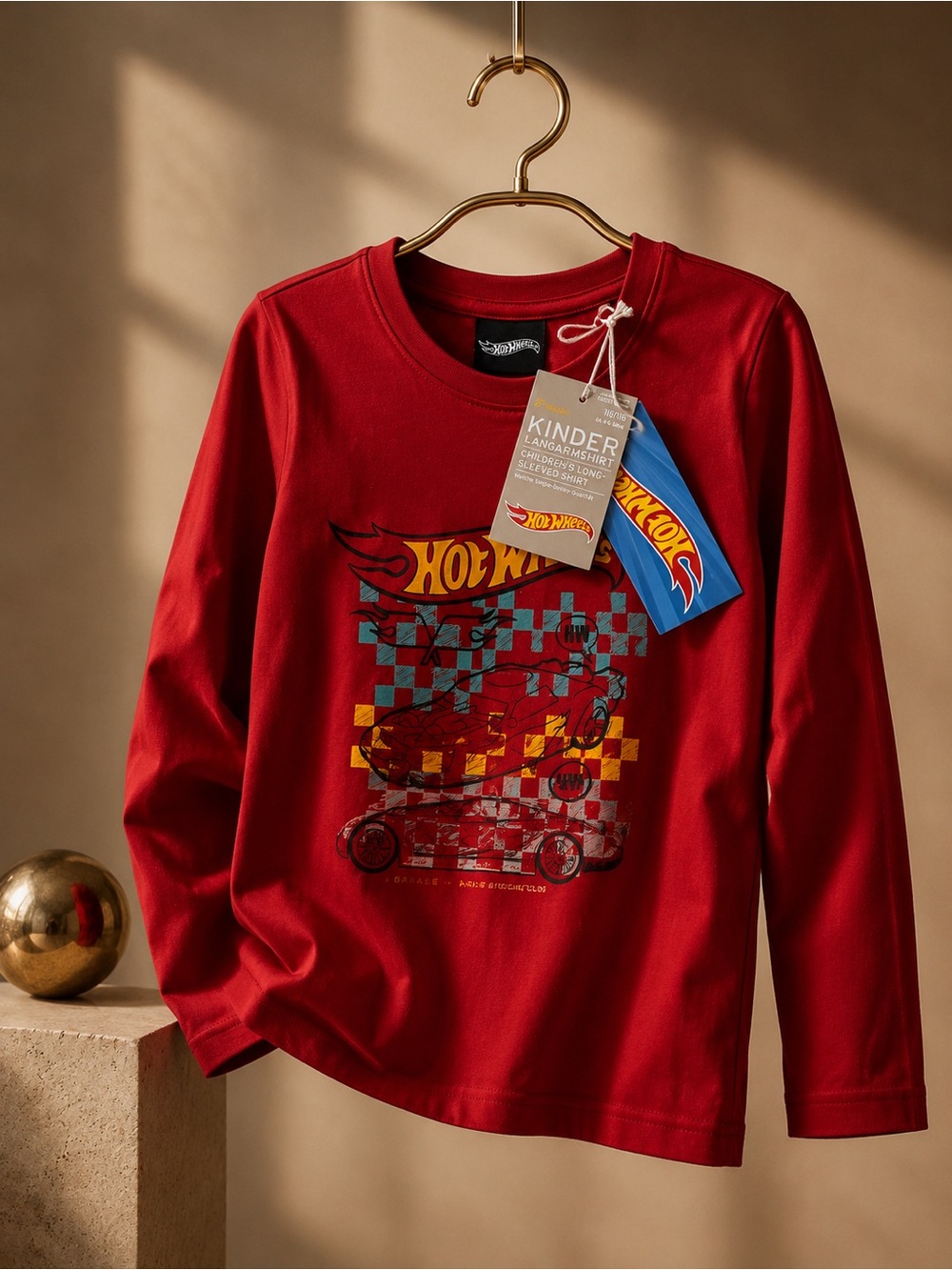 Hot Wheels Kids Long Sleeve Shirt Red Size 110/116 4-6Y NWT